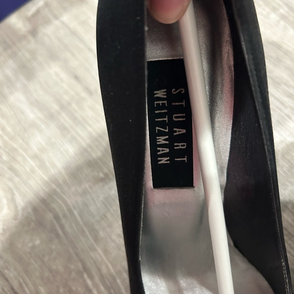Stuart Weitzman Sparkler Black Satin Heels. Pre owned used condition. - Picture 4 of 7